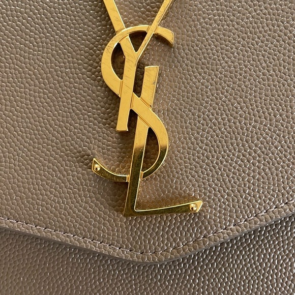 Yves Saint Laurent Taupe Uptown Leather Wallet on Chain - Picture 5 of 5